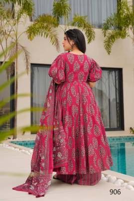 Mulmul Cotton Palazzo Suit With Vibrant Digital Prints