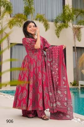 Mulmul Cotton Palazzo Suit With Vibrant Digital Prints