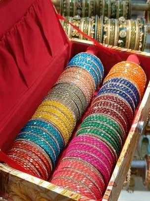 Multi Color Multi Dotted Velvet Bangles