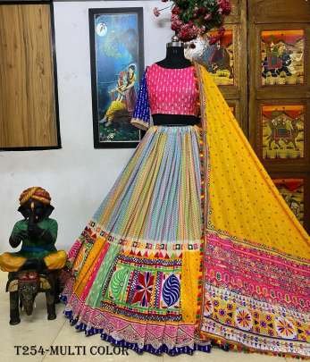 Multi Color Muslin Cotton Designer Printed Lehenga Choli