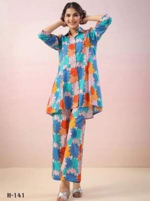 Multi Color Printed Cotton Top and Pant