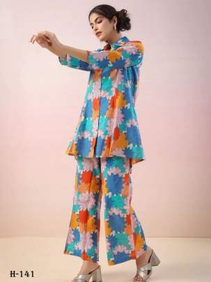 Multi Color Printed Cotton Top and Pant