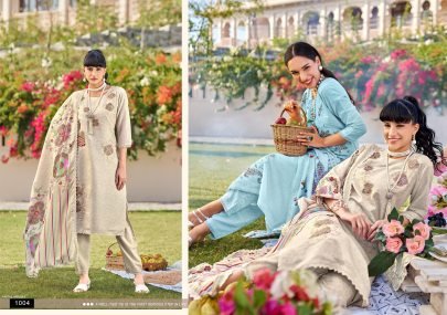 Muslin Cotton Kurti Bottom Set Digital Applique Catalog From Isavasyam Corporation