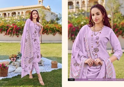 Muslin Cotton Kurti Bottom Set Digital Applique Catalog From Isavasyam Corporation