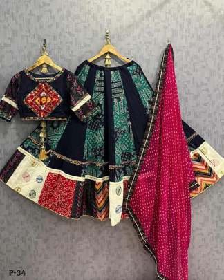 Muslin Cotton Navratri Special Semi Stitched Lehenga Choli