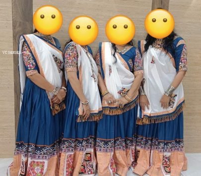 Muslin Cotton Semi Stitched Blue Navratri Choli