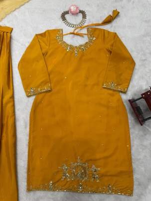Mustard Yellow Traditional Lehenga Set With Thread And Sequence Work