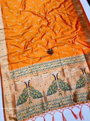 Muster Designer Kanchipuram Paithani Silk Saree