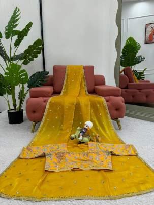 Muster Exclusive Heavy Look Jimmy Chu Saree With Sequence Work