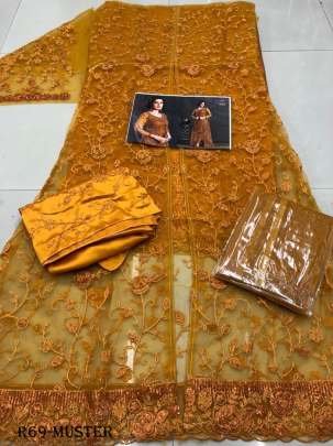 Muster Sequence Work Pakistani Semi Stitched Net Koti Suits