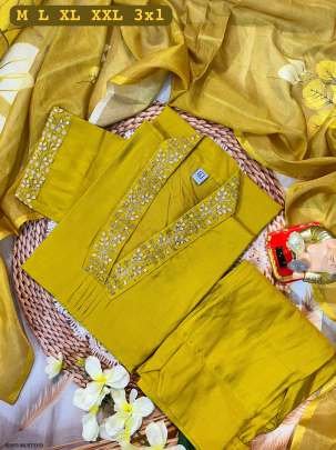 Musterd Superb Hand Work Pure Muslin Kurti Set