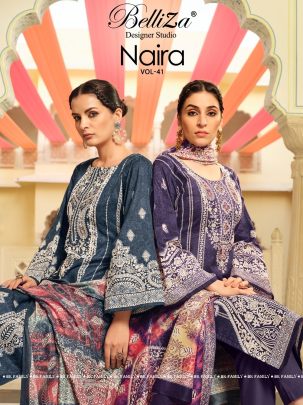 naira vol 41 pure cotton digital print dress material by belliza designer studio