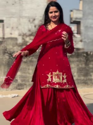 Natural Crepe Silk Lehenga Set Handwork  Zari   Sequin Embroidery with Net Dupatta