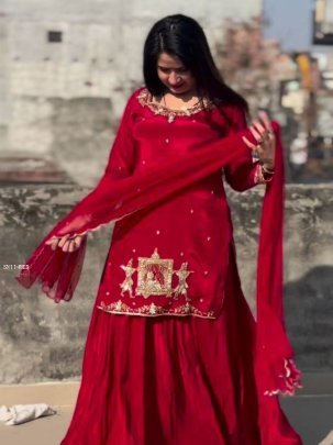 Natural Crepe Silk Lehenga Set Handwork  Zari   Sequin Embroidery with Net Dupatta