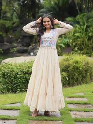 Navaratri Special  Kora Cotton White Gown