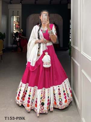 Navratri Collection Pink Cotton Lehenga Choli
