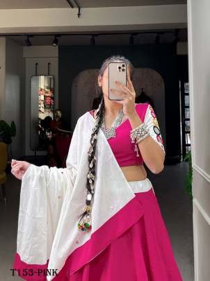 Navratri Collection Pink Cotton Lehenga Choli