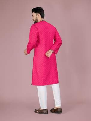 Navratri Gamthi Work Cotton Pink Kurta And Pyjama