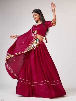 Navratri Silk Rani Lehenga Choli With Gamthi Work