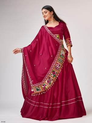 Navratri Silk Rani Lehenga Choli With Gamthi Work