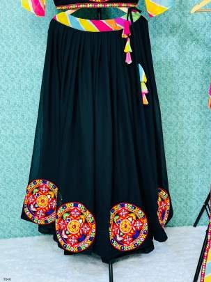 Navratri Special Black Georgette Lehenga Choli With Gamthi Work