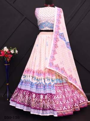 Navratri Special Digital Print Muslin Cotton Lehenga Choli