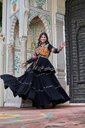 Navratri Special Gamthi Work Lehenga choli
