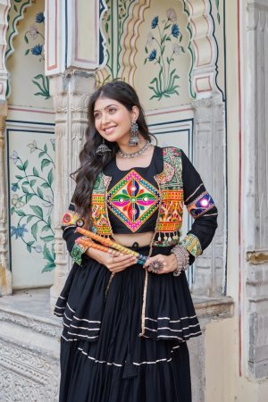 Navratri Special Gamthi Work Lehenga choli