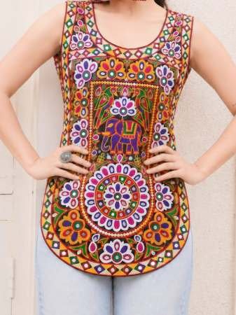 Navratri Special Heavy Mirror Work Top
