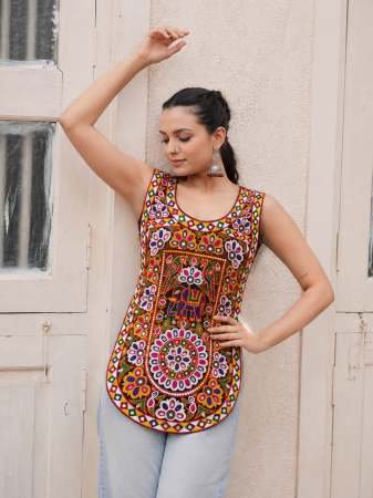 Navratri Special Heavy Mirror Work Top