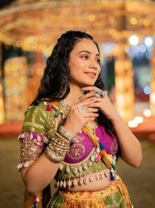 Navratri Special Multi Color Lehenga With Elegent Real Mirror Work