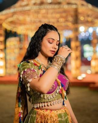 Navratri Special Multi Color Lehenga With Elegent Real Mirror Work