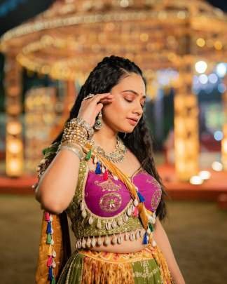 Navratri Special Multi Color Lehenga With Elegent Real Mirror Work