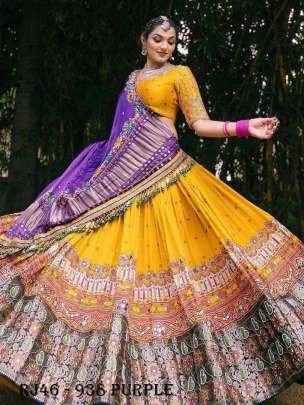 navratri special purple Butter Silk Lehenga Choli Dupatta 