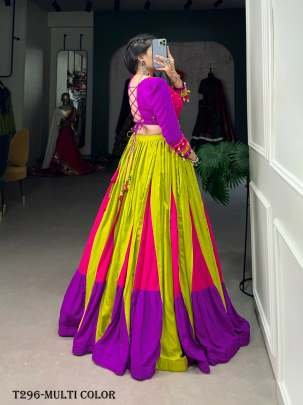 Navratri Wear Multi Color Rayon Lehenga Choli