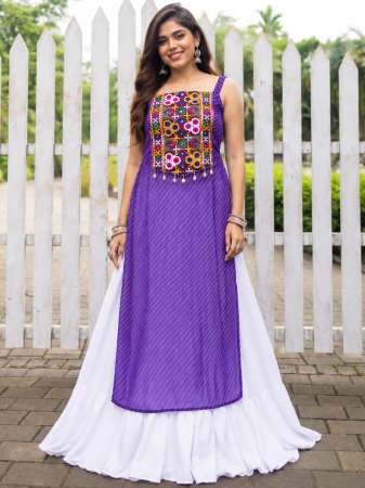 Navratri  Wear Purple Colour Lehenga