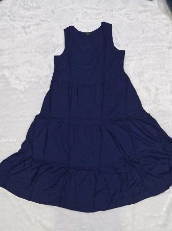 Navy Blue 2 in 1 Double Layer Chanderi Kurta Set with Foil Print