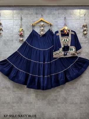 Navy Blue Naratri Special Lehenga Choli