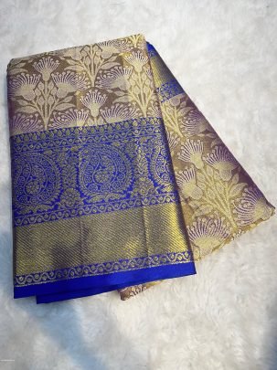 Naylon Gold Zari Rich Weaving Pallu Pure Kanjivaram Silk saree