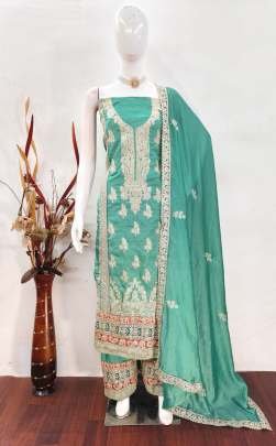Nazia Semi Stitch Green Suit By Gulkayra Designer For Women