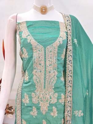 Nazia Semi Stitch Green Suit By Gulkayra Designer For Women