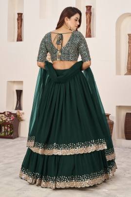 Nazneen Butterfly Vol 2 Georgette Green Lehenga  6158