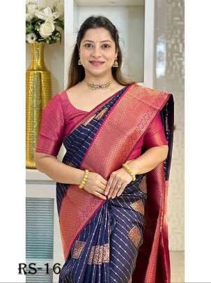 Nevy Blue Wedding Rich Pallu Pure Silk Saree With Brocade Blouse