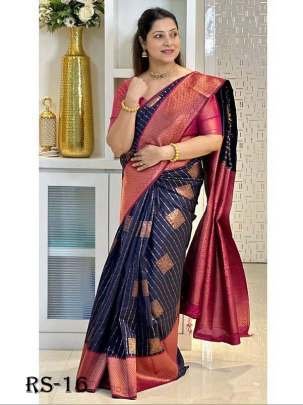 Nevy Blue Wedding Rich Pallu Pure Silk Saree With Brocade Blouse