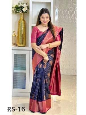 Nevy Blue Wedding Rich Pallu Pure Silk Saree With Brocade Blouse