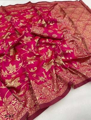 New Arrival Banarasi Soft Silk Pink Saree