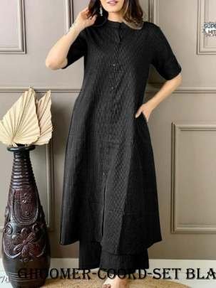 New Arrival Black Plain Cord set collection