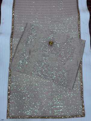 New Arrival Bollywood 5MM Rainbow Sequins Work Georgette Saree