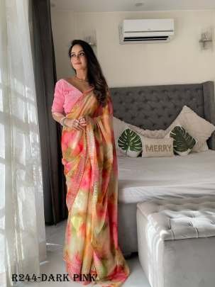 New Arrival Dark Pink Designer Pure Soft Rangoli Silk Saree