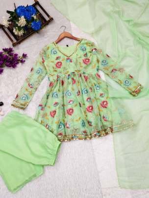 New Arrival Fancy Tabby Organza Alia Cut Sharara Suits